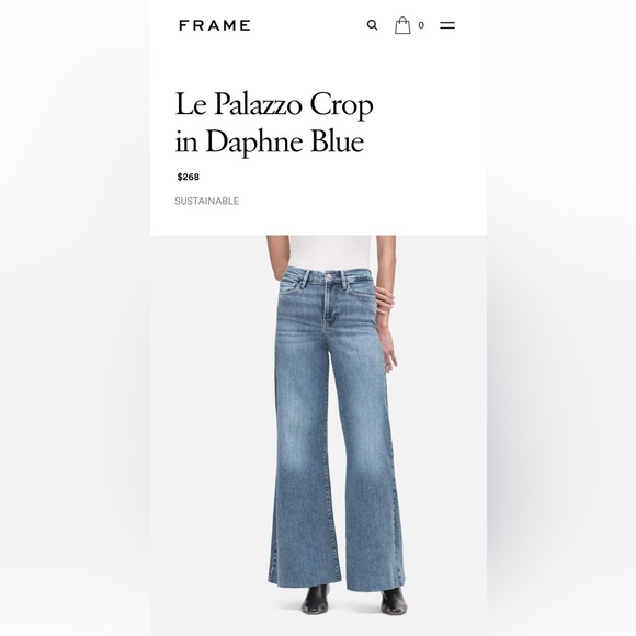 Frame Le Palazzo Flare Wide Leg Cropped Jeans - Picture 2 of 9